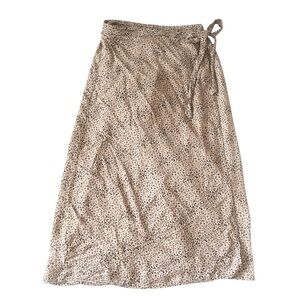 NWOT Urban Romantics Leopard Print Adjustable Wrap Skirt Tan Black Size Small